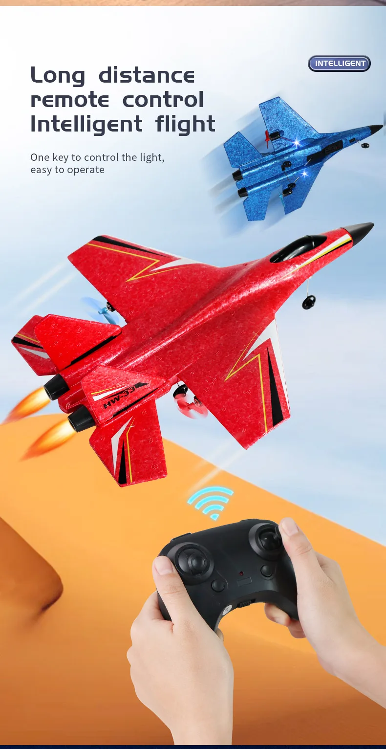 Glider Radio Control Foam Aircraft, RC Plane, Glider Aircraft, LED Lighting, Six Axis Gyroscope, Fighter Flight Toy for Children, Epp 2.4G, 2.5 Channel