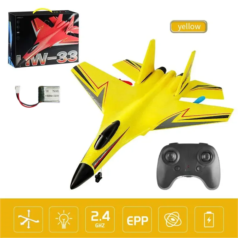 Glider Radio Control Foam Aircraft, RC Plane, Glider Aircraft, LED Lighting, Six Axis Gyroscope, Fighter Flight Toy for Children, Epp 2.4G, 2.5 Channel