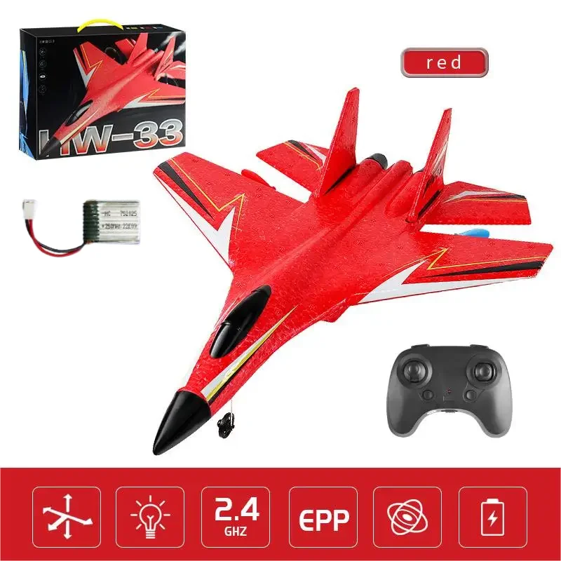 Glider Radio Control Foam Aircraft, RC Plane, Glider Aircraft, LED Lighting, Six Axis Gyroscope, Fighter Flight Toy for Children, Epp 2.4G, 2.5 Channel