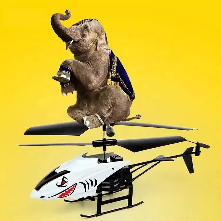 RC Plastic Rechargeable Helicopter Toy, Remote Control Airplane, White, Yellow, Black, USB Charging, 2 Channels, Gift