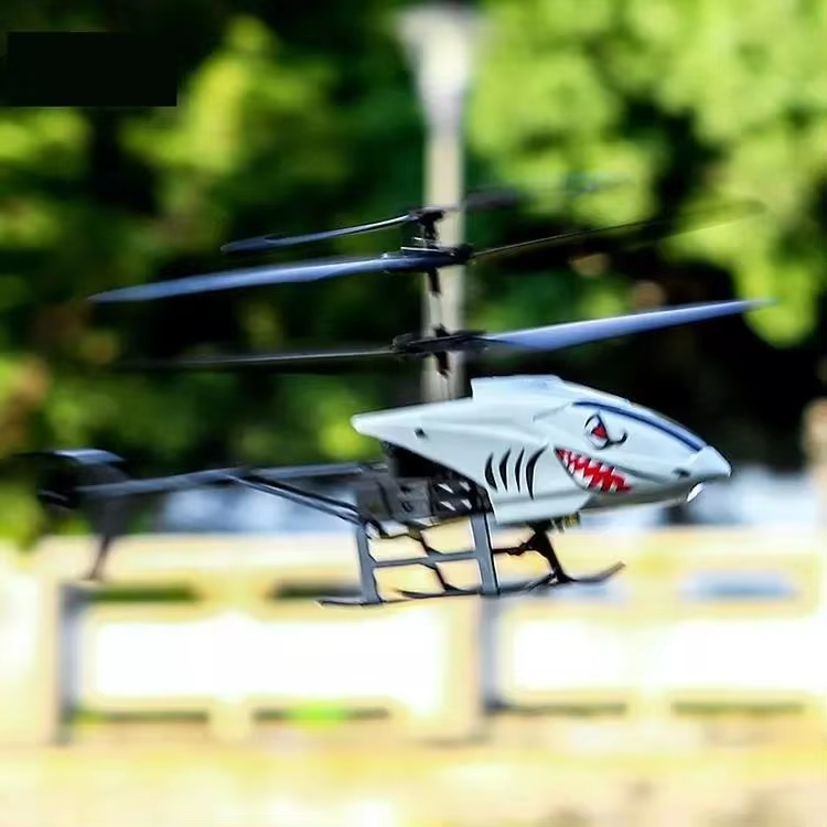 RC Plastic Rechargeable Helicopter Toy, Remote Control Airplane, White, Yellow, Black, USB Charging, 2 Channels, Gift