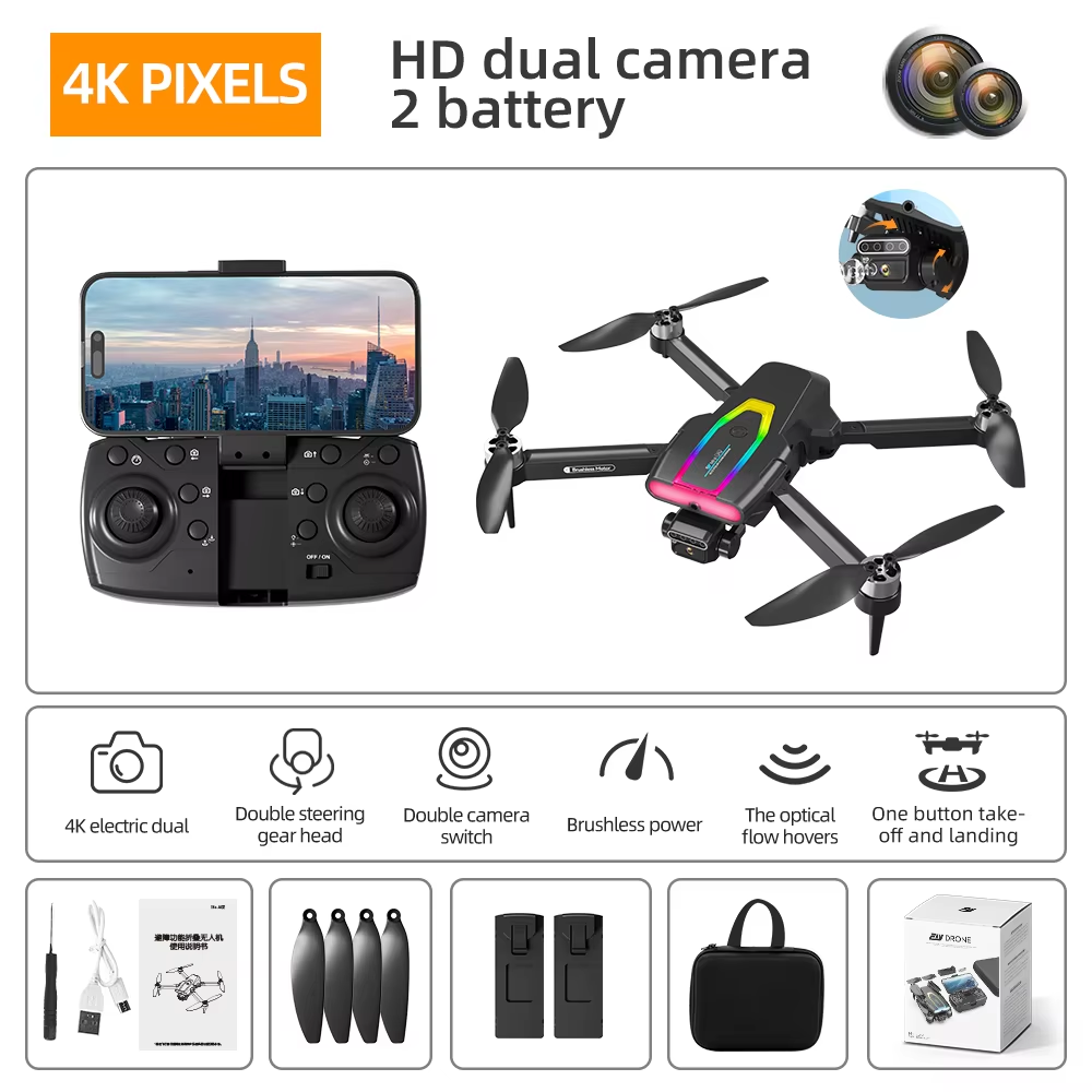๐ 1080P HD Dual Camera Drone with Obstacle Avoidance Foldable Mini RC Quadcopter with Brushless Motor โ 50-Minute Long Flight Time | Beginner-Friendly