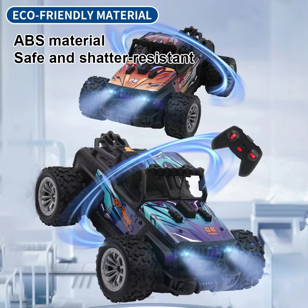 ๐ 4WD Remote Control Alloy Stunt Car with Spray & LED Lights โ Climbing Action RC Toy for Kids (Rechargeable)