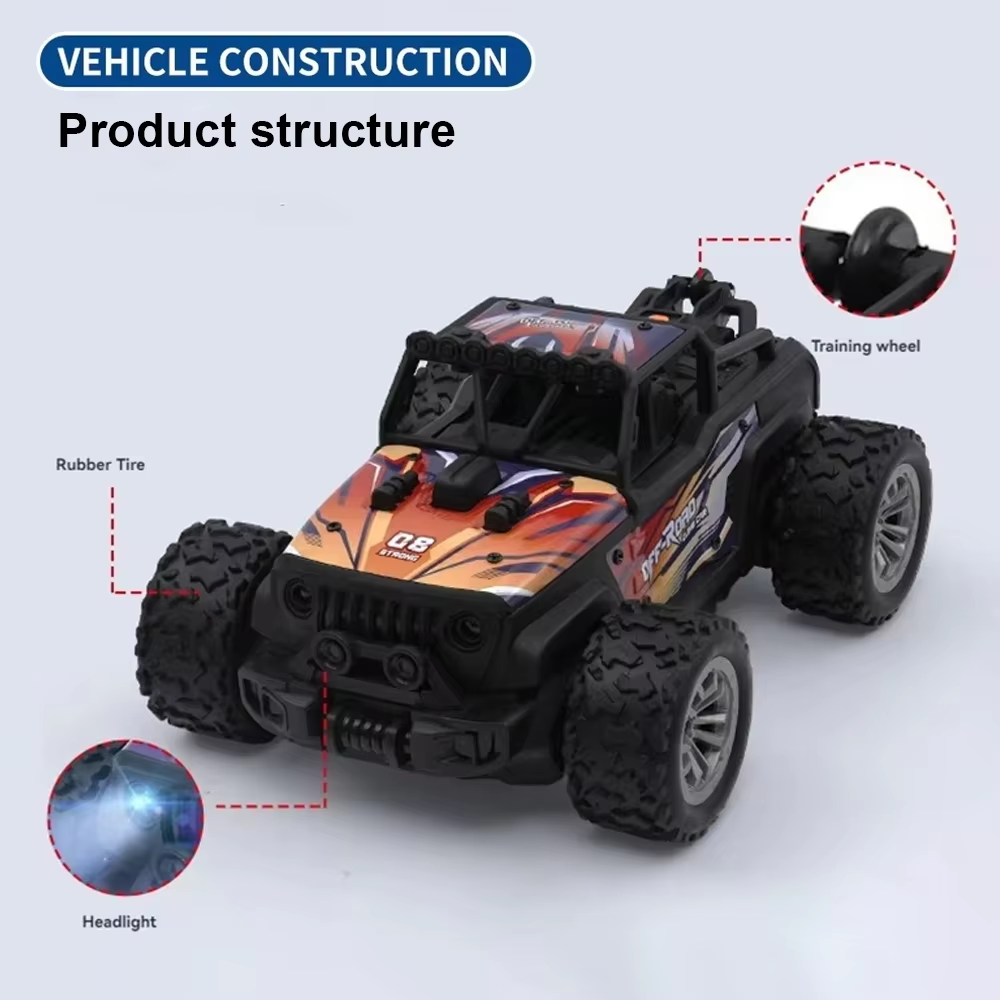 ๐ 4WD Remote Control Alloy Stunt Car with Spray & LED Lights โ Climbing Action RC Toy for Kids (Rechargeable)