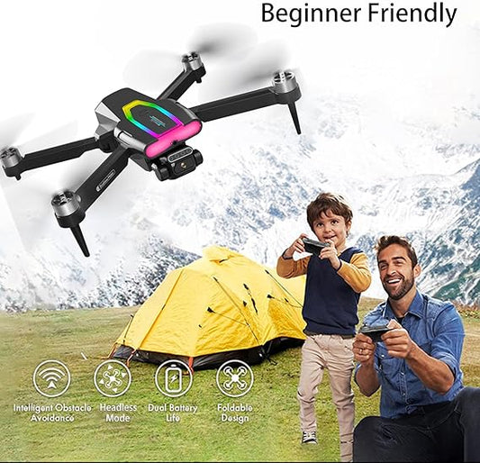 🚁 1080P HD Dual Camera Drone with Obstacle Avoidance Foldable Mini RC Quadcopter with Brushless Motor – 50-Minute Long Flight Time | Beginner-Friendly