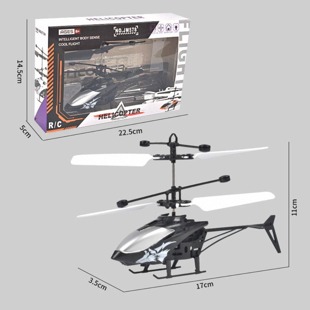 RC Plastic Rechargeable Helicopter Toy, Remote Control Airplane, White, Yellow, Black, USB Charging, 2 Channels, Gift