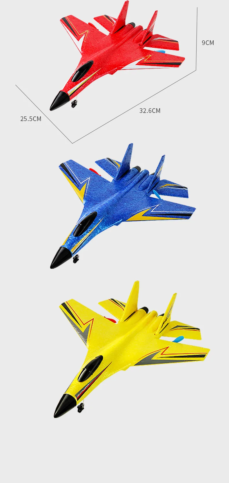 Glider Radio Control Foam Aircraft, RC Plane, Glider Aircraft, LED Lighting, Six Axis Gyroscope, Fighter Flight Toy for Children, Epp 2.4G, 2.5 Channel