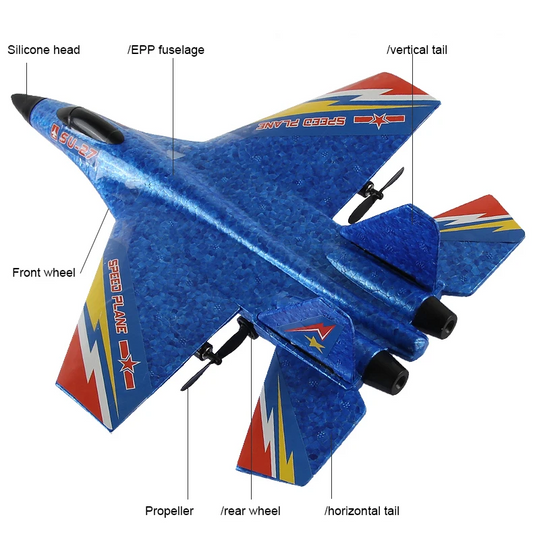 Glider Radio Control Foam Aircraft, RC Plane, Glider Aircraft, LED Lighting, Six Axis Gyroscope, Fighter Flight Toy for Children, Epp 2.4G, 2.5 Channel