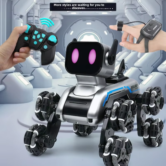 🐶 Tamagotchi-Inspired 8-Wheel Stunt Robot Dog Remote Control Mechanical Pet Toy with Lights, Music & Flips – For Kids Aged 14+